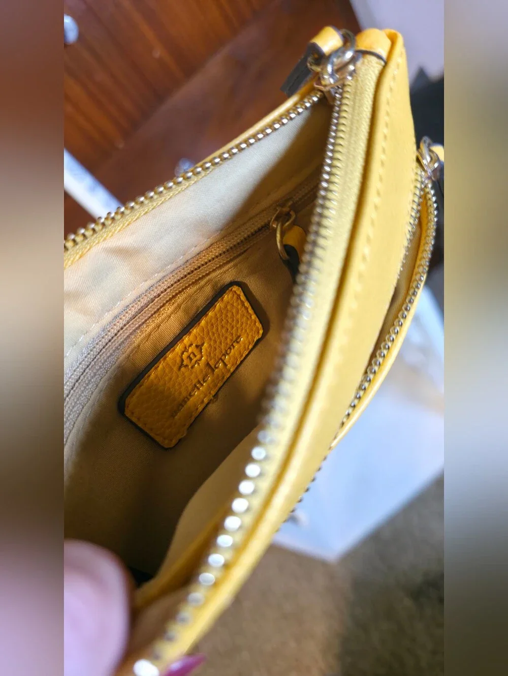 Nanette Lepore Yellow Leather Wristlet